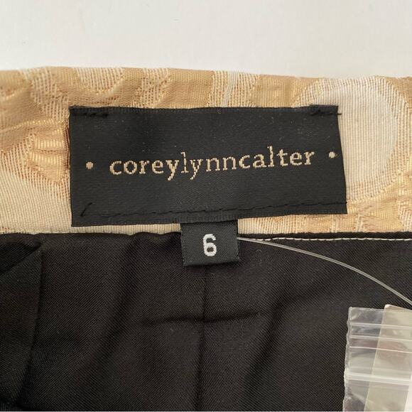 NWT Anthropologie Corey Lynn Calter Latia Gold Metallic Brocade Pencil Skirt 6 - Picture 7 of 13